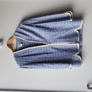 Vintage St John Collection Lightweight Knit Tweed Stripe Blazer Jacket